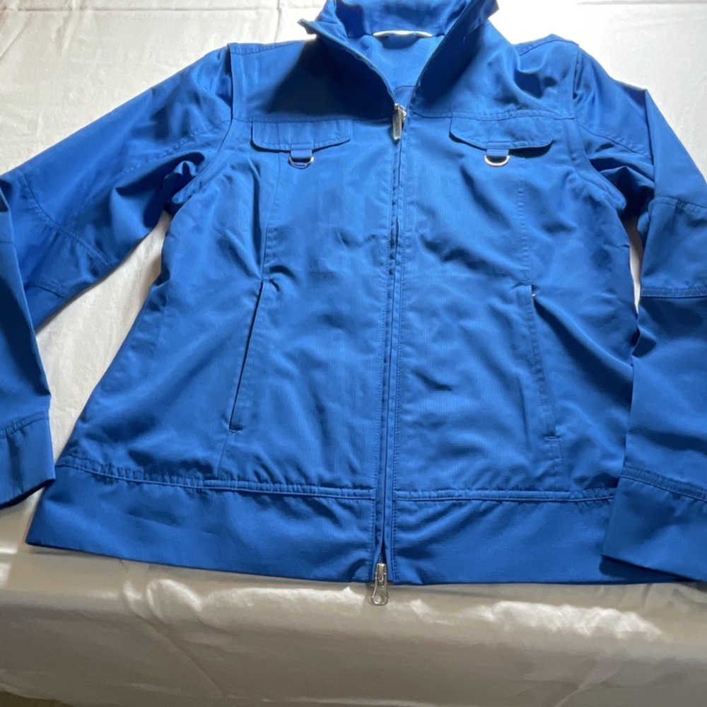Callaway Blue Full-Zip Jacket Size S 34in Chest Stand-Up Collar Short